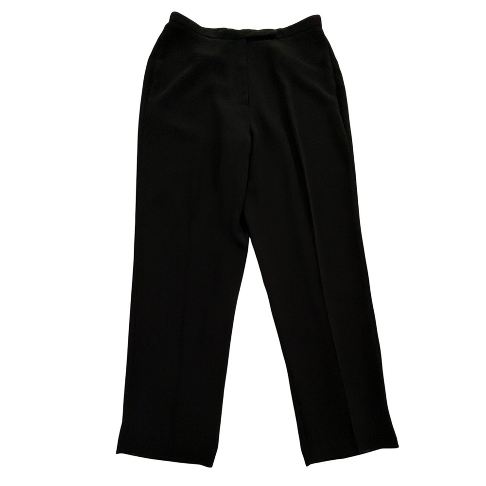 Max Studio Womens Black Straight Leg Dress Pants Lined Size 13/14 Tall W544